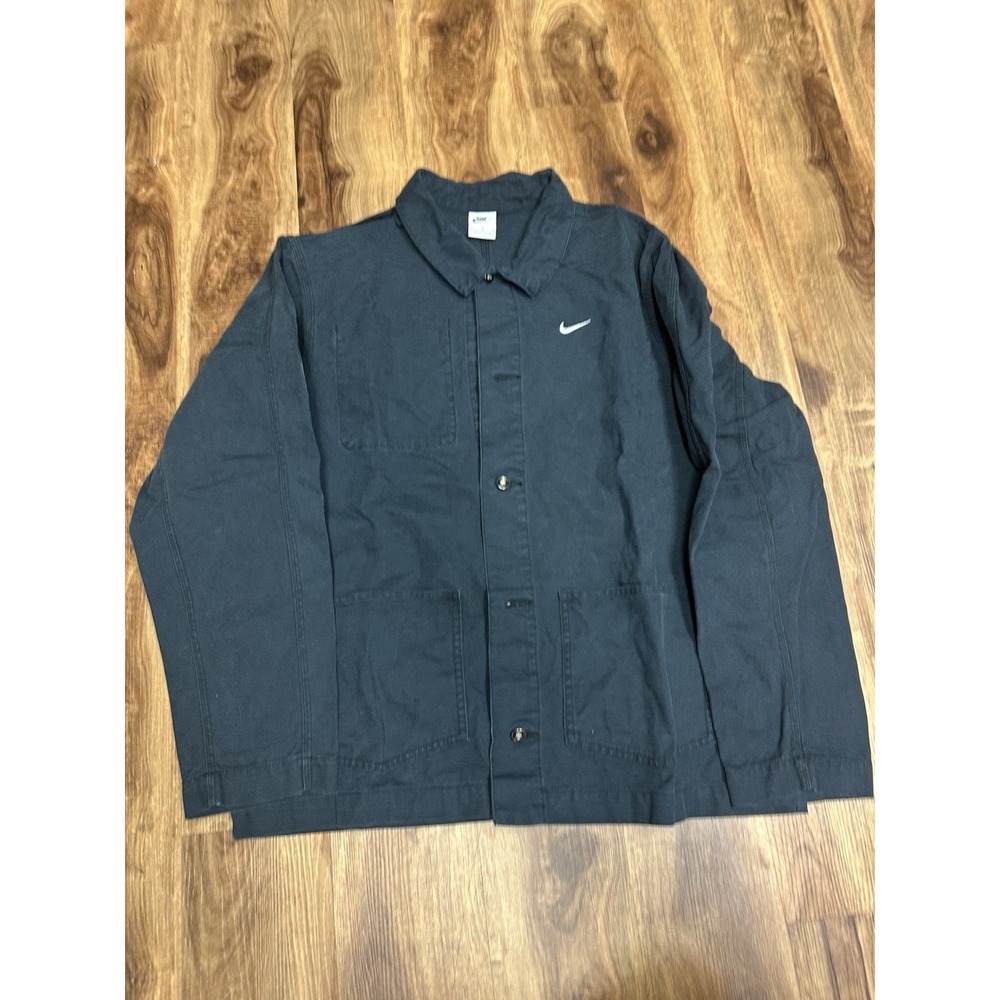 Nike Life Chore Coat Men M Jacket Unlined Workwear Barn Utility Canvas Black